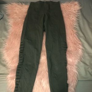 Olive Green Cut out Legging
